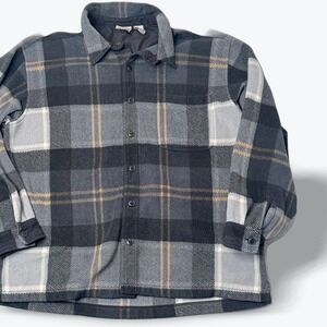 Fieldmaster Plaid Fleece Lined Shirt Jacket Charcoal Tan Mens‎ Large